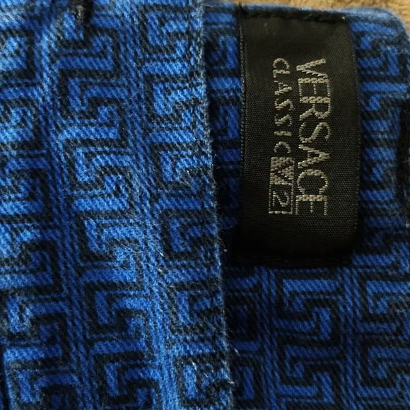 Vintage Gianni Versace Classic Greca Monogram Jeans – Rare Blue All-Over Greek K - Picture 5 of 7